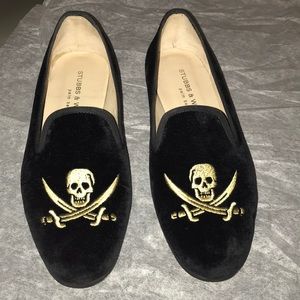 Stubbs & Wootton - Classic Skull Velvet Slippers